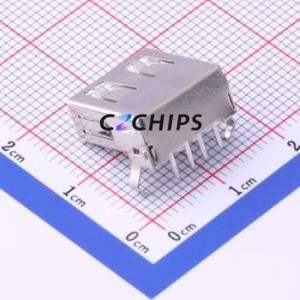 USB-231-BRW USB Connector Bent Lead Through Hole Connector Type-A USB 2.0 Female Right Angle Insert - Product Image 2