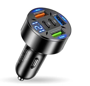 Cargador de Coche con Pantalla Digital de Carga Rápida de 66W, 4 Puertos USB, 1 a 4, 6 en 1, Cargador de Coche Halo para Teléfono Móvil, para <span class=keywords><strong>iPhone</strong></span> 18 17 Samsung S26 Ultra - Product Image 1