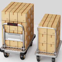Carretilla de Mano de Acero de 1.5 Toneladas, de Cuatro Ruedas, Resistente, Plegable, para Compras, Uso Doméstico