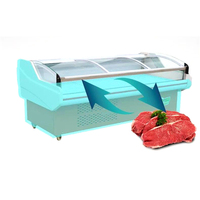 Vente chaude Supermarché Présentoir De Viande Fraîche Réfrigérateur Boucherie Fruits De Mer Poisson Comptoir Refroidisseur Armoire