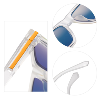 Vente en gros de lunettes de soleil de marque célèbre, design TR90, monture carrée, verres TAC polarisés UV400, style sport pour femmes et hommes