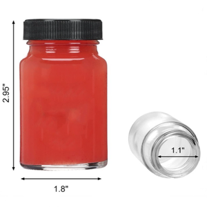 Chai thủy tinh <span class=keywords><strong>mini</strong></span> 2 oz có nắp đen, lọ nhỏ trong suốt dùng đựng gừng, shot sức khỏe, nước ép, miệng rộng, chống rò rỉ - Product Image 6