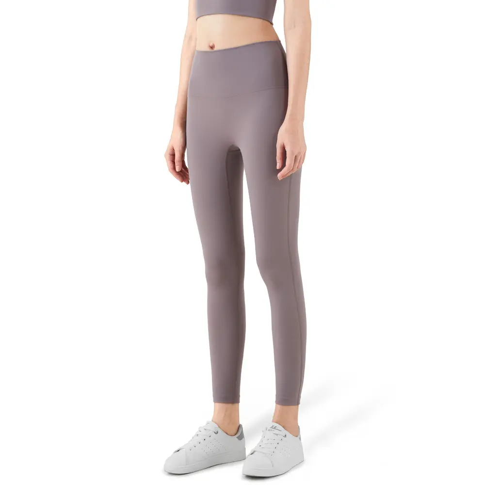 Orta destek hiçbir T-line egzersiz çıplak sıkı kalça kaldırma spor Yoga pantolon koşu tayt