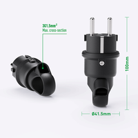 Connecteur mâle Schuko PHEIYON 90 degrés IP44 pour câble 3G1.5mm² avec conception de câblage terminal pour applications extérieures