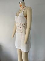Robe de plage sexy ajourée pour femme, style cami, en crochet tissé à la machine, cache-maillot de bain, vente en gros usine