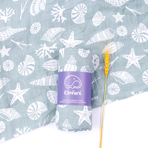Manta de Muselina para Bebé Elinfant de 120*110cm, con Logotipo Personalizado, Envoltura para Recién Nacido, 200TC, Manta de Punto con Estampado de Animales y Toallas - Product Image 2