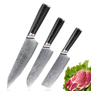 Premium Quality Durable Kitchen Knives Manufacturer From China Hand Forged Damascus Chef Knife Set With Gift Box