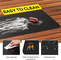 Tapis de protection pour barbecue, 36x48 pouces, grand format, pour barbecue extérieur, tapis ignifuge double face, tapis imperméable et résistant à l'huile pour cheminée