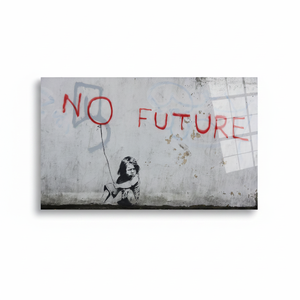 Impression sur toile de graffitis Banksy : No Future Street Art, Décoration politique urbaine, ART SUR VERRE TÉMPERÉ - Product Image 2
