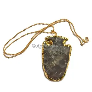 Fish Electroplated Arrowheads Necklace natural