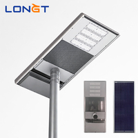 Farola Solar LED Todo en Uno LONGT 30W/40W/60W IP65 con Certificación ROHS, Sensor de Movimiento de Aluminio, Garantía de 3 Años, Luz Diurna de 6000K
