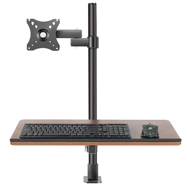 Modern Office Computer Adjustable Single Metal Monitor Mount Bracket with Keyboard Stand High Quality Factory Price
