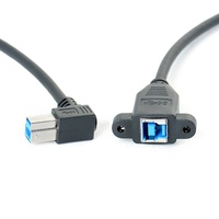 Kabel Ekstensi USB3.0 Sudut Kanan Male-to-female Tembaga untuk Transmisi Data Kamera Industri Printer Komputer Pribadi