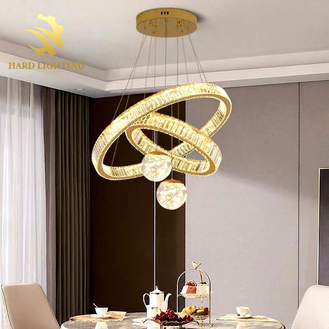 Hot Selling in 2026 Modern Simple High-end Crystal Ring Chandelier Luxury Design for Living Room Hotel Villa LED Chandelier