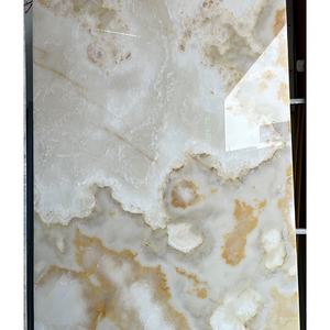Panneau mural d'onyx translucide assorti au livre, décoration de revêtement de panneau, veines Orange jaunes, <span class=keywords><strong>dalle</strong></span> de marbre d'onyx blanc - Product Image 3