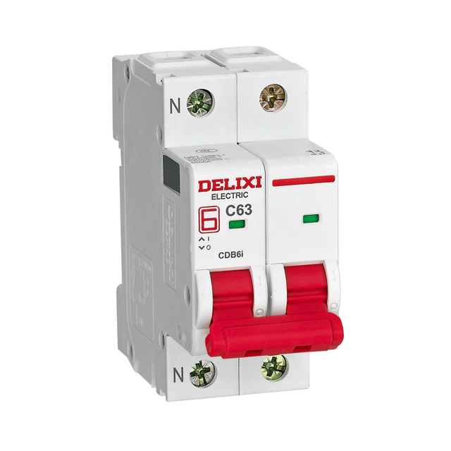 Delixi CDB6I-125 Electric Moulded Case Circuit Breaker 2P High Current 4.5 KA Breaking Capacity Thermal-Magnetic Trip Unit 230V