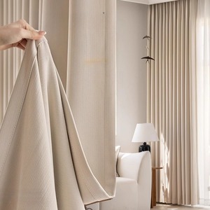 Cortinas de Chenille de Doble Cara, Estilo Francés, Ligeras y de Lujo, Ecológicas, para Todas las Estaciones, Color Crema, Opacas, para Salas de Estar - Product Image 2