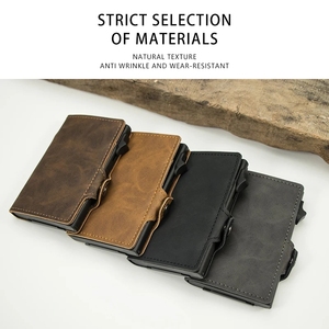 Thời trang mới người đàn ông Ví PU da <span class=keywords><strong>Pop</strong></span> Up chủ thẻ RFID <span class=keywords><strong>Slim</strong></span> tối giản ví thông minh với tiền Clip ID cửa sổ - Product Image 5