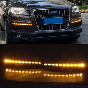 Nouveaux feux de jour à LED pour <span class=keywords><strong>Audi</strong></span> <span class=keywords><strong>Q7</strong></span> 2010-2015, <span class=keywords><strong>clignotant</strong></span> <span class=keywords><strong>dynamique</strong></span> jaune ambre, 12V, garantie 1 an - Product Image 4