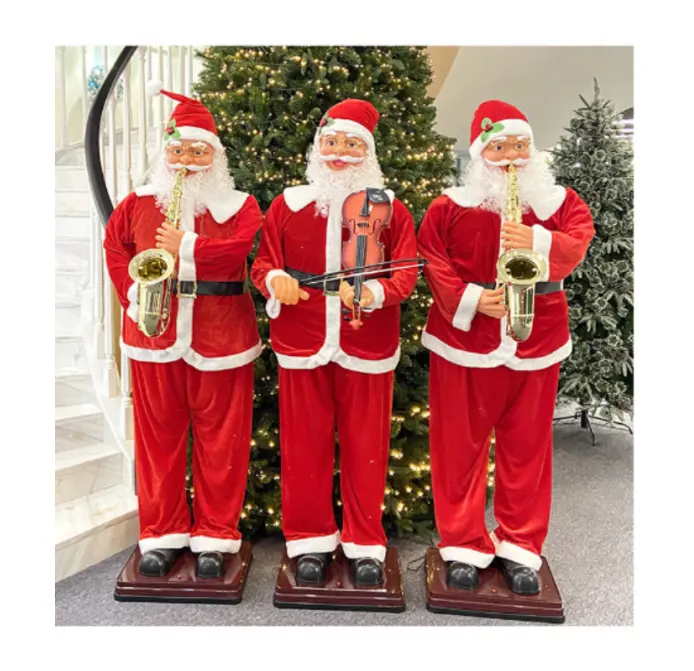 Life size 6ft Santa Claus electrical dancing moving Christmas santa claus for Christmas gift box Christmas decorations