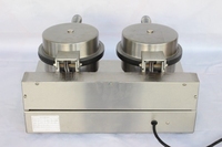 Nouvelle machine à cornets de crème glacée et gaufres électriques à deux têtes, 220V, facile à utiliser, portable, en acier inoxydable de qualité alimentaire, pour la maison