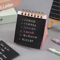 Bloc-notes autocollant créatif noir minimaliste, notes adhésives en papier de couleur unie mignonnes pour étudiants