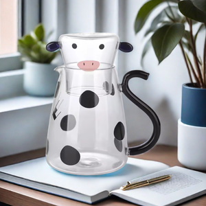 น่ารักวัวรูปร่างแก้วเหยือกชานมเหยือกกา<span class=keywords><strong>ต้ม</strong></span>น้ํา 550 1800mL แก้วเหยือกแก้วแก้วแก้วคืนน้ํา