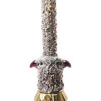 Chicha arabe en résine à double tête d'aigle, design double face, tige artisanale vintage à l'aigle en relief, ensemble de chicha de luxe bohème européen