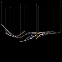 Lámpara de Araña Moderna con Diseño de Grupo de Pájaros en Vuelo, Lámpara Colgante Creativa de Cristal con Forma de Pájaro para Decoración de Hogar, Hotel o Vestíbulo