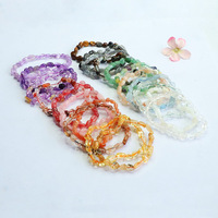 Bracelet extensible en perles irrégulières de quartz améthyste naturel 6*8mm 18cm unisexe, bijou de guérison énergétique pour yoga et méditation, cadeau