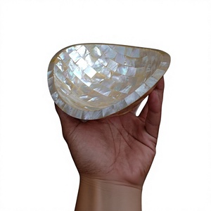 <b>Mother</b> of Pearl Inlay Bamboo Bowl Handmade Serving Bowl for Chocolate Fruit Gifting - Product Image 1