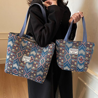 Tas Tote Kanvas Grosir Wanita, Tas Selempang, Tas Belanja Resleting, Kapasitas Besar, Tas Kasual, Produsen Logo Kustom