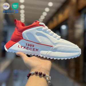 Wholesale Custom Logo Men Sneakers PU <strong>Leather</strong> Non Slip Breathable Sport Shoes Designer Fashion Casual Walking Running Shoes - Product Image 1