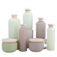 Pot en plastique vide pour crème capillaire, en HDPE gris vert, à large ouverture, pour gommage facial à l'aloe vera, 200g, 250g, 300g, 400g, 500g