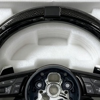Volant en fibre de carbone forgée avec revêtement en daim et éclairage LED pour Audi TT R8 S3 S4 S5 S6 S7 RS3 RS4 RS5 RS6 A6 C7 RS Q5 Q6 A4 A5 Q7 TTRS Series