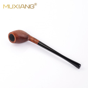 Muxiang Wooden Smoking Pipe Bent Type Solid Rosewood Long Handle Customizable Gift - Product Image 3