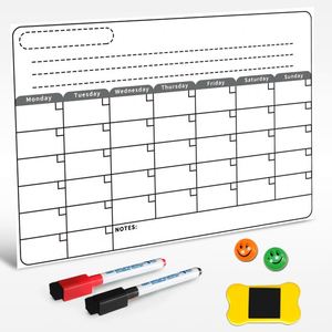 Tableau blanc magnétique pour réfrigérateur, planificateur hebdomadaire et mensuel, tableau blanc pour messages quotidiens et dessins - Product Image 6