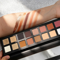 Palette de fards à paupières DIY à haute pigmentation, marque privée, couleurs nude mates et pailletées, maquillage pour les yeux
