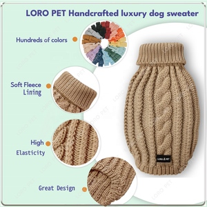 Suéteres de Invierno para Perros Pequeños, Tejidos en Algodón Ecológico, Sudadera Cálida para Perros (Verde Mediano) - Product Image 3