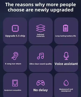2025 V5.3 Tws écouteur casque avec carte SD Support tête téléphone écouteurs écran Lcd affichage de la puissance