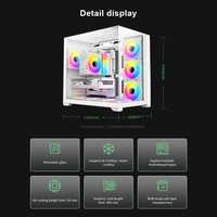 Boîtier PC ATX tendance BTF avec panneau latéral avant en verre trempé, hauteur du refroidisseur CPU de 165 mm, boîtier de jeu