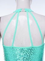 Tenue de danse liturgique Praise Dancewear en sequins et mousseline, combinaison fluide à jambes larges et fente haute pour femme, idéale pour les spectacles modernes sur scène