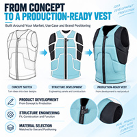 Gilet de sauvetage personnalisé pour adulte avec fermeture éclair frontale, rembourrage intégré, protection poitrine et dos pour le foiling