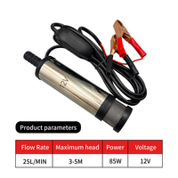 Pompe submersible à moteur diesel DC 25L/min 12V 24V en aluminium pour garage atelier Garantie 1 an