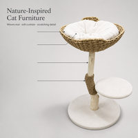 Arbre à chat en gros avec structure en bois véritable, Tour pour chat, Arbre à chat d'intérieur, Arbre à chat en forme de voiture fleurie