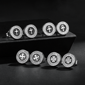 Boucles <span class=keywords><strong>d</strong></span>'oreilles clous rondes plaquées or 14 carats pour hommes, incrustées de zircone cubique, style hip-hop, avec fermoir push-back, pour hommes - Product Image 1