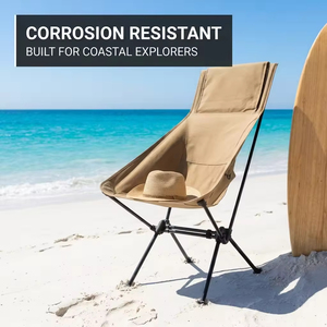 Chaise lune pliable ultralégère en toile, dossier haut, double barre transversale, mobilier d'extérieur pour camping, pêche, plage et loisirs – Meilleure vente - Product Image 5
