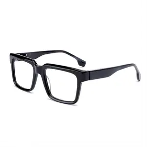 Latest Style Glasses Full Frame Classical Eyeglasses for Adults Black Thick Acetate Optical Eyewear