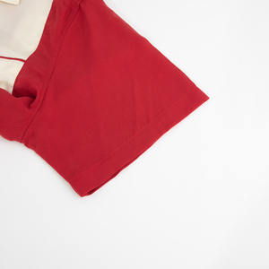 <span class=keywords><strong>Camicia</strong></span> con colletto cubano <span class=keywords><strong>Botton</strong></span> up rossa <span class=keywords><strong>bianca</strong></span> Culor partita che blocca <span class=keywords><strong>camicia</strong></span> da Bowling a manica corta con due tasche - Product Image 5