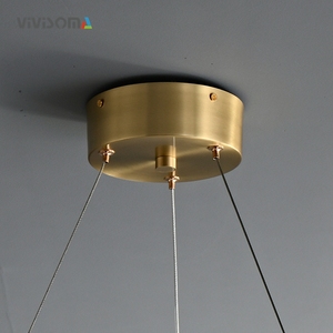 DPL38050 <span class=keywords><strong>Suspension</strong></span> LED personnalisée nordique unique en <span class=keywords><strong>cuivre</strong></span> et marbre 80W tricolore ronde moyenne pour salle à manger et salon - Product Image 5